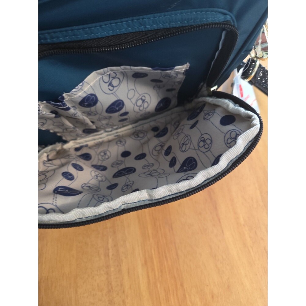 Samantha Brown RFID Travel Crossbody Bag Peacock & Black New - Picture 5 of 9